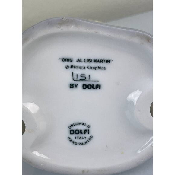 Original Lisi Martin LISI by Dolfi Italy Hand Painted Girl Holding Kitten Figure - Picture 9 of 11